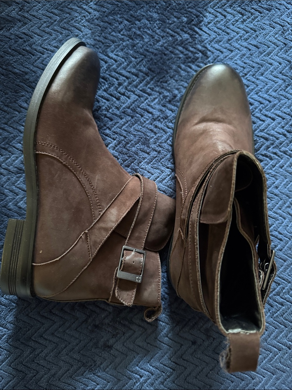 NWT! KennethCole Reaction Men's Brown Leather Buckle Ankle Boots